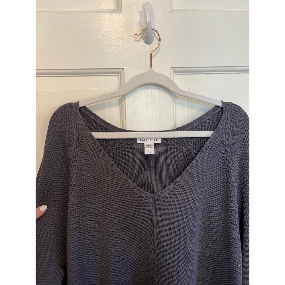 NEW Athleta Women's XL Hanover Refined V Neck Sweater Merino Wool Blend Purple - Picture 16 of 16
